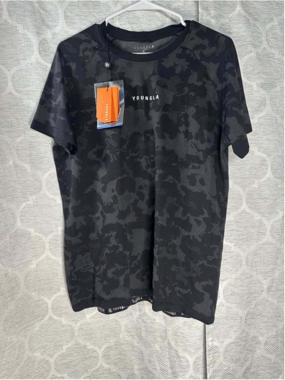 YoungLA Digital Camo Compression Shirt Men XL Black Training Tee Muscle Fit NWT